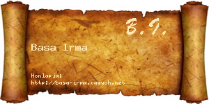 Basa Irma névjegykártya